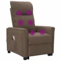 VidaXL Fauteuil inclinable de massage Taupe Tissu -Fauteuils électriques Soldes image 6 3098191
