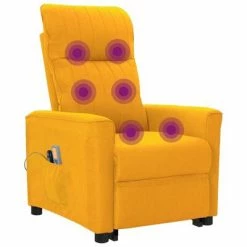 VidaXL Fauteuil inclinable de massage Jaune Tissu -Fauteuils électriques Soldes image 6 3098194