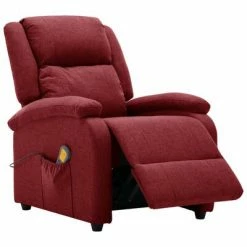 VidaXL Fauteuil de massage inclinable électrique Rouge bordeaux Tissu -Fauteuils électriques Soldes image 6 3098362