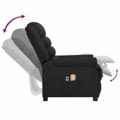 VidaXL Fauteuil inclinable électrique de massage Noir Similicuir 11 VidaXL Fauteuil inclinable électrique de massage Noir Similicuir -Fauteuils électriques Soldes image 6 3098471
