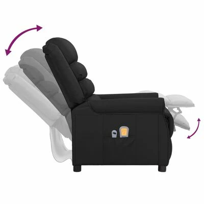 VidaXL Fauteuil inclinable électrique de massage Noir Similicuir 6 VidaXL Fauteuil inclinable électrique de massage Noir Similicuir – Image 6