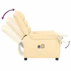VidaXL Fauteuil inclinable électrique de massage Crème Similicuir -Fauteuils électriques Soldes image 6 3098474