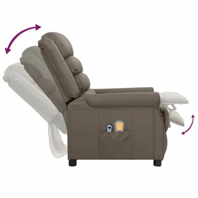 VidaXL Fauteuil inclinable électrique de massage Gris Similicuir 6 VidaXL Fauteuil inclinable électrique de massage Gris Similicuir – Image 6