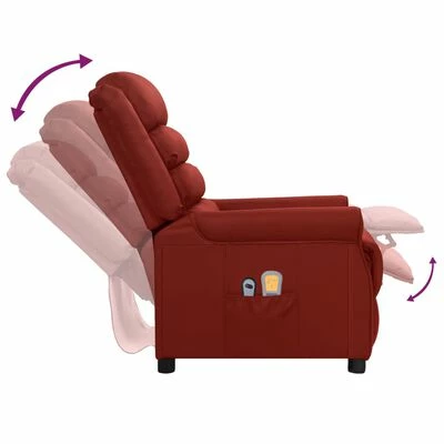 VidaXL Fauteuil inclinable électrique de massage Bordeaux Similicuir 6 VidaXL Fauteuil inclinable électrique de massage Bordeaux Similicuir – Image 6