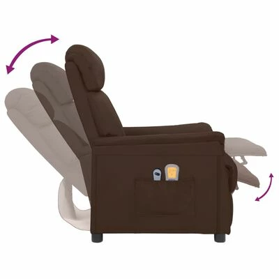 VidaXL Fauteuil de massage inclinable électrique Marron Similicuir 6 VidaXL Fauteuil de massage inclinable électrique Marron Similicuir – Image 6