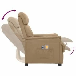 VidaXL Fauteuil de massage inclinable électrique Cappuccino Similicuir -Fauteuils électriques Soldes image 6 3098501