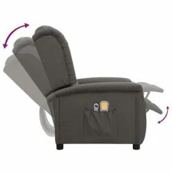 VidaXL Fauteuil de massage inclinable électrique Gris foncé Tissu 11 VidaXL Fauteuil de massage inclinable électrique Gris foncé Tissu -Fauteuils électriques Soldes image 6 3098519