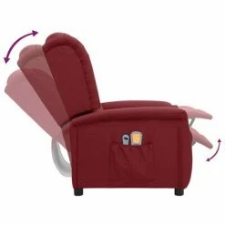 VidaXL Fauteuil de massage inclinable électrique Rouge bordeaux Tissu -Fauteuils électriques Soldes image 6 3098521