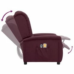 VidaXL Fauteuil de massage inclinable électrique Violet Tissu -Fauteuils électriques Soldes image 6 3098525