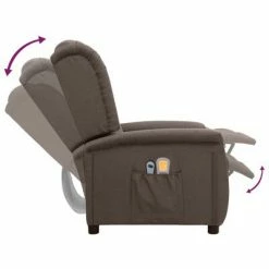 VidaXL Fauteuil de massage inclinable électrique Taupe Tissu -Fauteuils électriques Soldes image 6 3098526