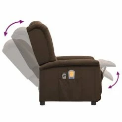 VidaXL Fauteuil inclinable de massage Marron Tissu microfibre 11 VidaXL Fauteuil inclinable de massage Marron Tissu microfibre -Fauteuils électriques Soldes image 6 3098537