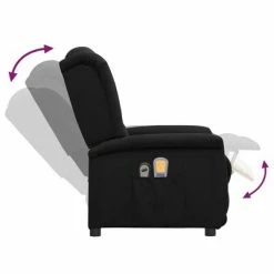 VidaXL Fauteuil inclinable de massage électrique Noir Tissu microfibre -Fauteuils électriques Soldes image 6 3098541