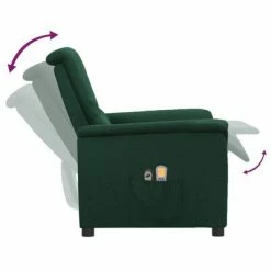 VidaXL Fauteuil de massage inclinable électrique Vert foncé Tissu -Fauteuils électriques Soldes image 6 3098562
