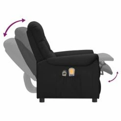VidaXL Fauteuil inclinable électrique de massage Noir Similicuir -Fauteuils électriques Soldes image 6 3098575