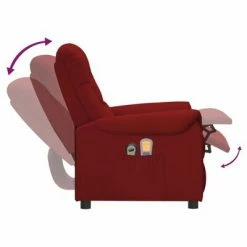 VidaXL Fauteuil inclinable électrique de massage Bordeaux Similicuir 11 VidaXL Fauteuil inclinable électrique de massage Bordeaux Similicuir -Fauteuils électriques Soldes image 6 3098581