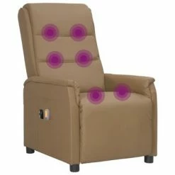 VidaXL Fauteuil inclinable électrique de massage Cappuccino Similicuir -Fauteuils électriques Soldes image 6 3098605