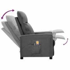 VidaXL Fauteuil électrique de massage Gris clair Tissu -Fauteuils électriques Soldes image 6 3098889