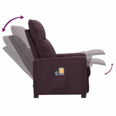 VidaXL Fauteuil électrique de massage Violet Tissu 6 VidaXL Fauteuil électrique de massage Violet Tissu – Image 6