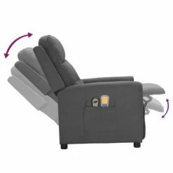 VidaXL Fauteuil électrique de massage Gris clair Tissu -Fauteuils électriques Soldes image 6 3098913