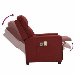 VidaXL Fauteuil électrique de massage Rouge bordeaux Tissu 11 VidaXL Fauteuil électrique de massage Rouge bordeaux Tissu -Fauteuils électriques Soldes image 6 3098916