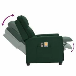 VidaXL Fauteuil électrique de massage Vert foncé Tissu -Fauteuils électriques Soldes image 6 3098919