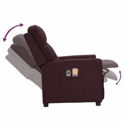 VidaXL Fauteuil électrique de massage Violet Tissu -Fauteuils électriques Soldes image 6 3098920