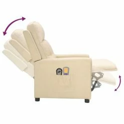 VidaXL Fauteuil électrique de massage Crème Tissu -Fauteuils électriques Soldes image 6 3098922