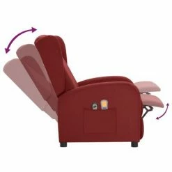 VidaXL Fauteuil électrique de massage Rouge bordeaux Tissu 11 VidaXL Fauteuil électrique de massage Rouge bordeaux Tissu -Fauteuils électriques Soldes image 6 3098940
