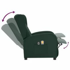 VidaXL Fauteuil électrique de massage Vert foncé Tissu 11 VidaXL Fauteuil électrique de massage Vert foncé Tissu -Fauteuils électriques Soldes image 6 3098943