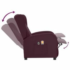 VidaXL Fauteuil électrique de massage Violet Tissu -Fauteuils électriques Soldes image 6 3098944