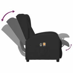 VidaXL Fauteuil de massage électrique à oreilles Noir Similicuir -Fauteuils électriques Soldes image 6 3098956