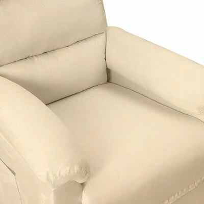 VidaXL Fauteuil électrique de massage Crème Tissu 6 VidaXL Fauteuil électrique de massage Crème Tissu – Image 6
