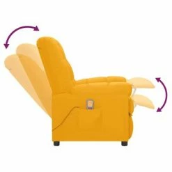 VidaXL Fauteuil de massage inclinable électrique Jaune Tissu -Fauteuils électriques Soldes image 6 3100339
