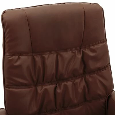 VidaXL Fauteuil de massage inclinable et repose-pied Marron Similicuir 6 VidaXL Fauteuil de massage inclinable et repose-pied Marron Similicuir – Image 6