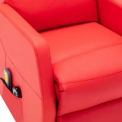 VidaXL Fauteuil inclinable de massage Rouge Similicuir -Fauteuils électriques Soldes image 6 321378