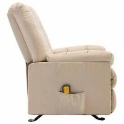 VidaXL Fauteuil de massage inclinable Crème Tissu -Fauteuils électriques Soldes image 6 321419
