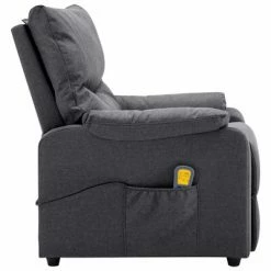 VidaXL Fauteuil inclinable de massage Gris foncé Tissu 11 VidaXL Fauteuil inclinable de massage Gris foncé Tissu -Fauteuils électriques Soldes image 6 322457