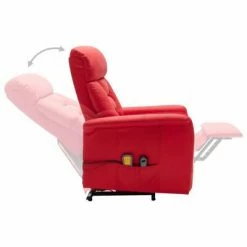 VidaXL Fauteuil inclinable de massage Rouge Similicuir -Fauteuils électriques Soldes image 6 324019