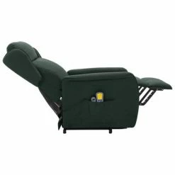 VidaXL Fauteuil de massage inclinable Vert foncé Tissu 11 VidaXL Fauteuil de massage inclinable Vert foncé Tissu -Fauteuils électriques Soldes image 6 324037