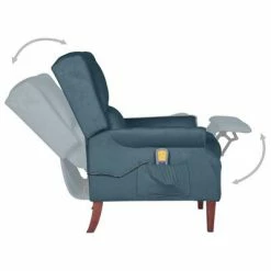 VidaXL Fauteuil de massage inclinable Bleu Velours -Fauteuils électriques Soldes image 6 329289