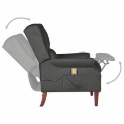VidaXL Fauteuil de massage inclinable Gris foncé Velours -Fauteuils électriques Soldes image 6 329291