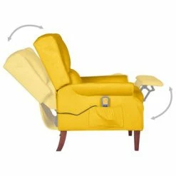 VidaXL Fauteuil de massage inclinable Jaune Velours -Fauteuils électriques Soldes image 6 329297