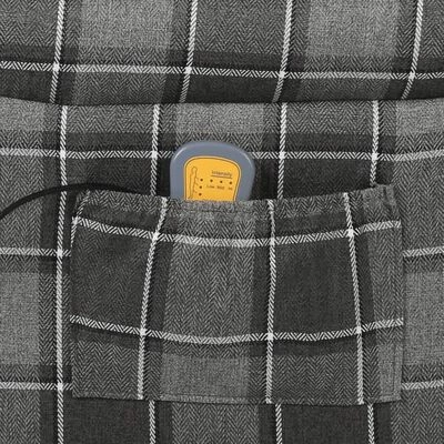 VidaXL Fauteuil de massage inclinable Gris Tissu 6 VidaXL Fauteuil de massage inclinable Gris Tissu – Image 6