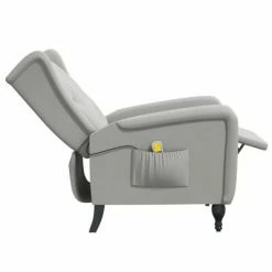 VidaXL Fauteuil de massage inclinable Gris clair Velours 11 VidaXL Fauteuil de massage inclinable Gris clair Velours -Fauteuils électriques Soldes image 6 329352