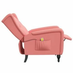 VidaXL Fauteuil de massage inclinable Rose Velours -Fauteuils électriques Soldes image 6 329356