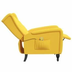 VidaXL Fauteuil de massage inclinable Jaune Velours -Fauteuils électriques Soldes image 6 329359