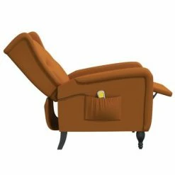 VidaXL Fauteuil de massage inclinable Marron Velours -Fauteuils électriques Soldes image 6 329360