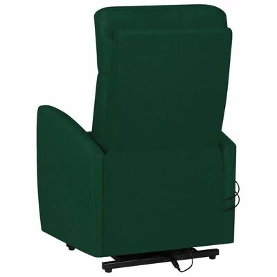 VidaXL Fauteuil de massage inclinable Vert foncé Tissu 6 VidaXL Fauteuil de massage inclinable Vert foncé Tissu – Image 6