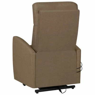 VidaXL Fauteuil de massage inclinable Taupe Tissu 6 VidaXL Fauteuil de massage inclinable Taupe Tissu – Image 6