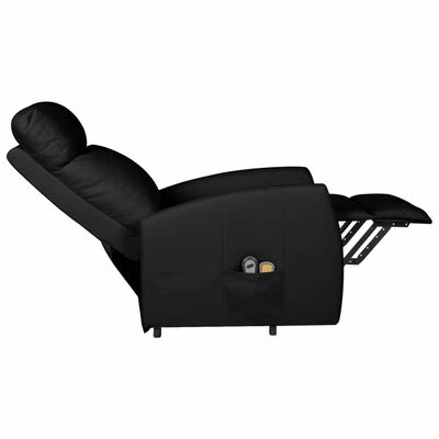 VidaXL Fauteuil inclinable de massage Noir Similicuir 6 VidaXL Fauteuil inclinable de massage Noir Similicuir – Image 6
